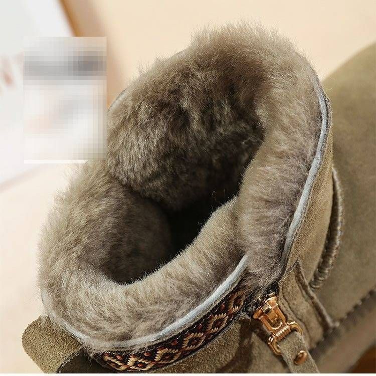 Women's Shoes Side-Zip Snow Boots – Shearling Lined Winter Shoes (Waterproof & Slip-Resistant)_voghion.com