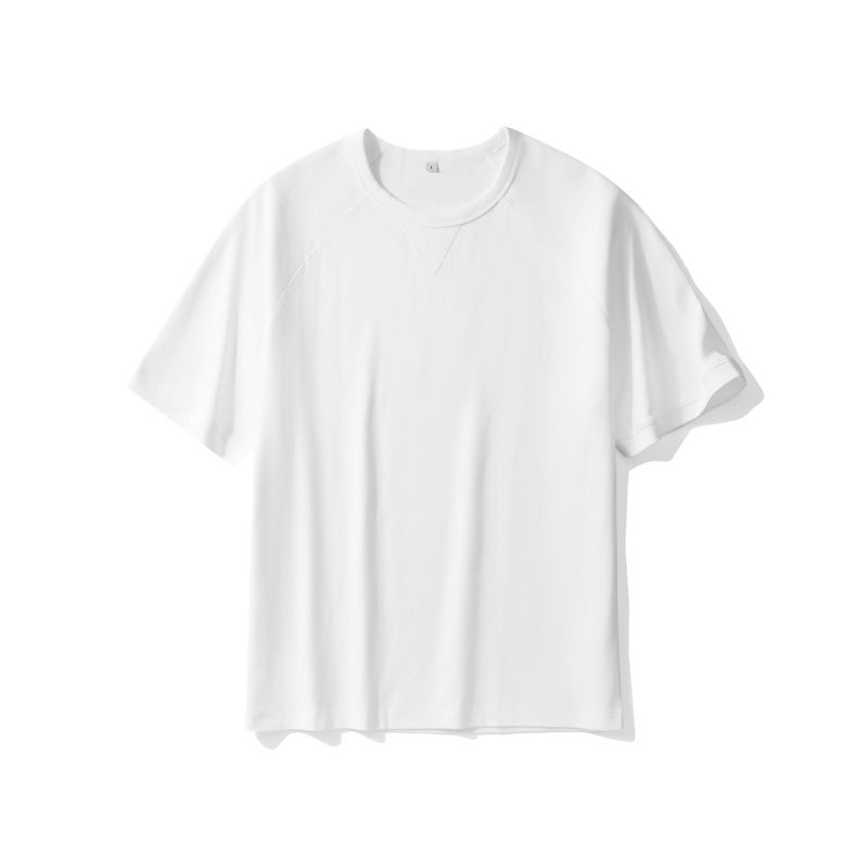 2025d Dengjue New Live Twill, T-shirt da uomo a maniche corte, in cotone bifacciale, color cachi, raglan_voghion.com