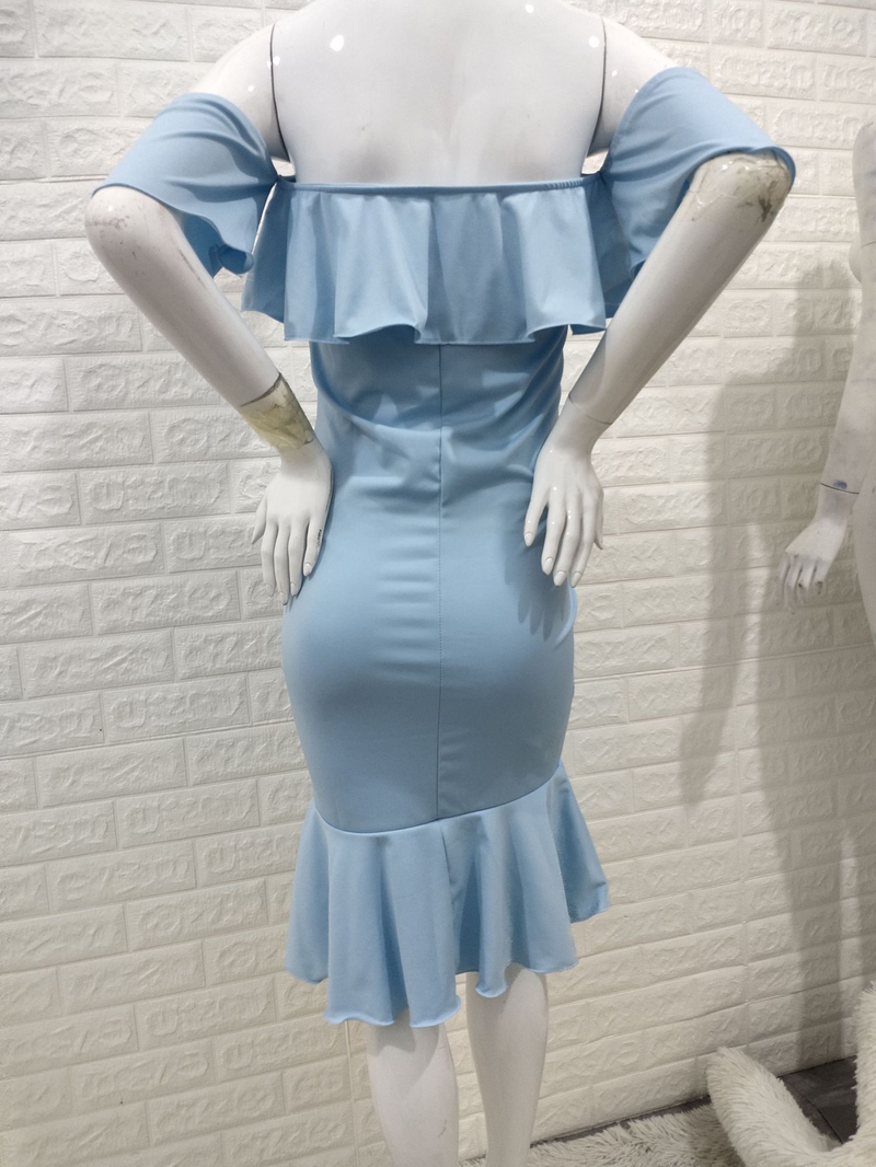 Jupe de maternité extensible pour femmes, avec col à volants et robe de photographie à traîne_voghion.com