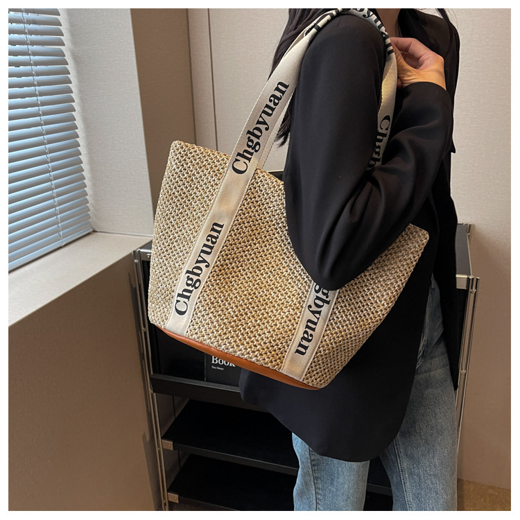 Borsa a tracolla alla moda da donna, borsa a secchiello per le vacanze di grande capacità_voghion.com