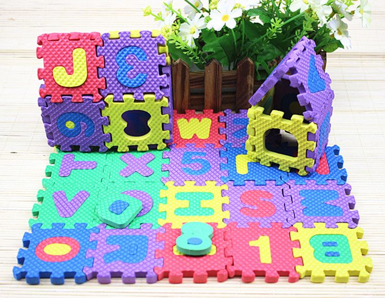 Giocattoli per bambini Giocattoli educativi per bambini Puzzle alfanumerico in schiuma da 36 pezzi, versione spessa_voghion.com