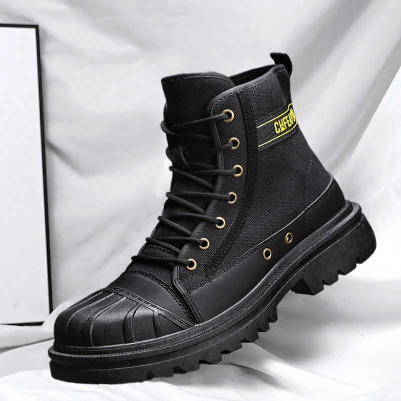 Novo equipamento de trabalho anticolisão Martin de couro, grandes botas de locomotiva, tendência versátil, deslizamento e anticongelante_voghion.com