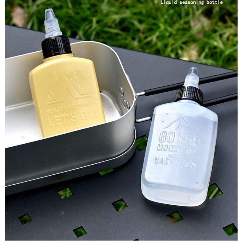 Dispenser di olio portatile da 100 ml - Bottiglia per condimenti da campeggio a prova di perdite per olio da cucina e salse | Set da cucina da viaggio compatto con imbuto (confezione da 2, senza BPA)_voghion.com