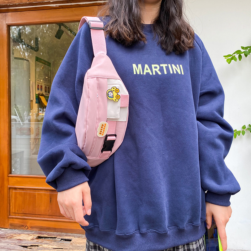 Marsupi per le donne 2023 Nuova tela per il tempo libero Tinta unita Marsupio per ragazze Carino Borsa a tracolla con tracolla Marsupi_voghion.com