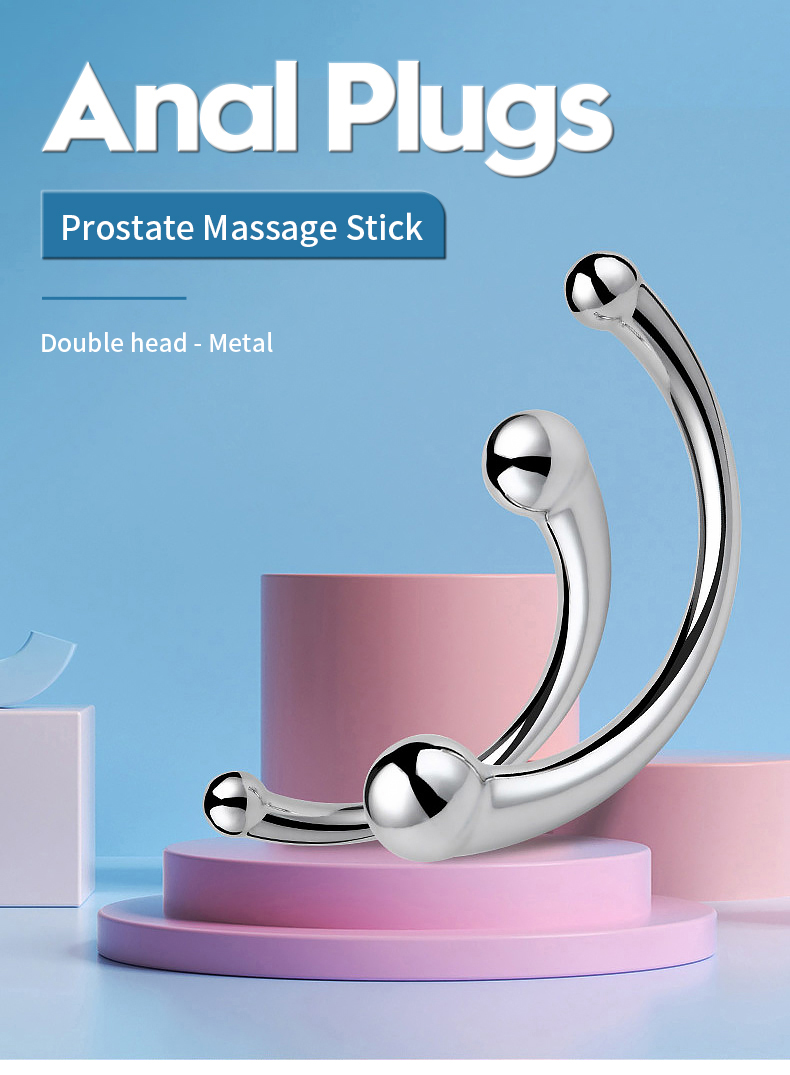 Doppelseitiger SM P-Punkt-Stimulator Edelstahl G-Punkt-Zauberstab Prostata-Massagestab Anal_voghion.com