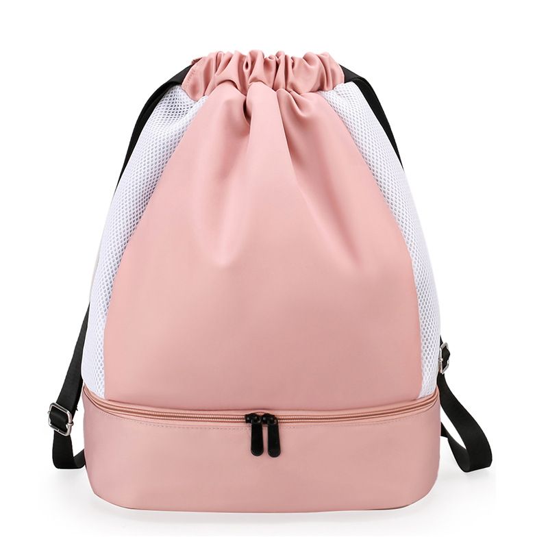 Sports Gym Yoga Dry Wet Separation Swimming Independent Shoe Compartment Drawstring Closure Pocket Backpack Dance Bag_voghion.com