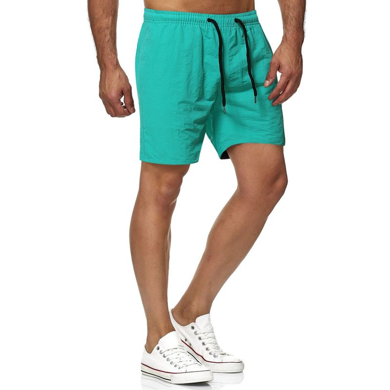 2024 Frühjahr/Sommer 5/4 Schnelltrocknende dünne einfarbige Strandhose Sport- und Fitness-Shorts für Herren_voghion.com
