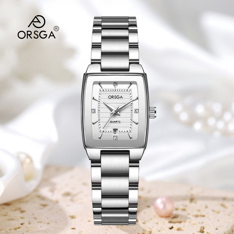 Orologio al quarzo da donna ORSGA Niche Light Luxury Ins Style Square Wine Barrel Fashion Live Broadcast_voghion.com