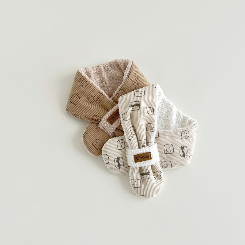 Sciarpa per bambini, invernale, moda Instagram, cartone animato, carina, spessa, calda, bavaglino per neonati_voghion.com