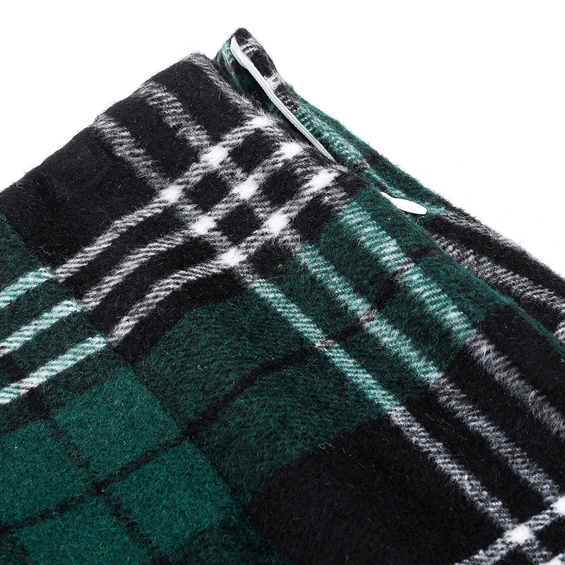 Damesmode geruite rok met hoge taille, strakke potloodwollen minirok_voghion.com