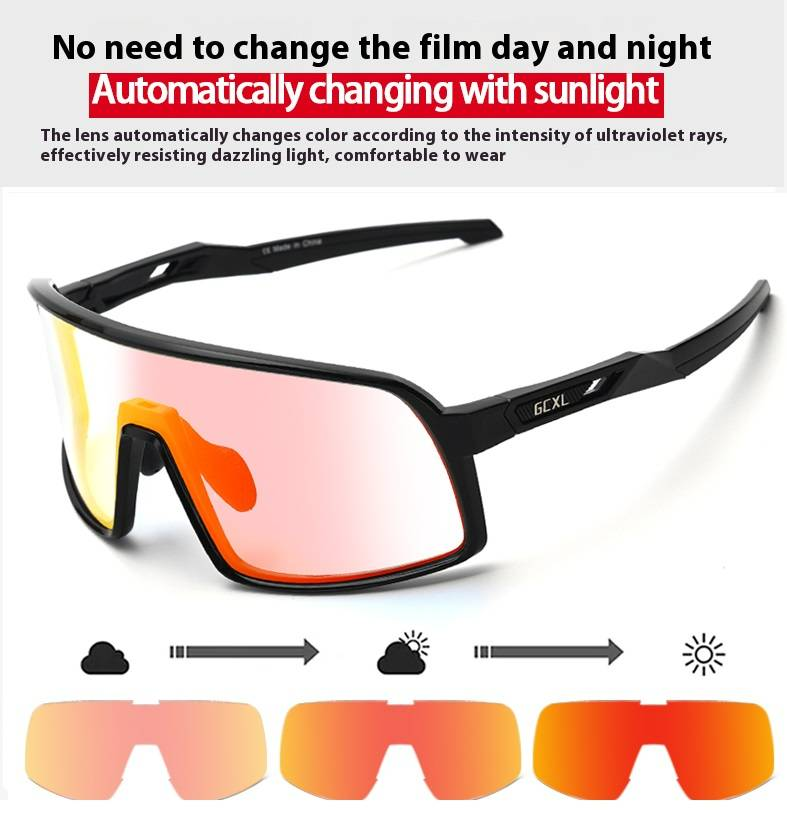 Man UV400 Color Changing Glasses Road Bike Athletic Glasses Glasses Night Riding Protective Glasses with Myopia Frame_voghion.com