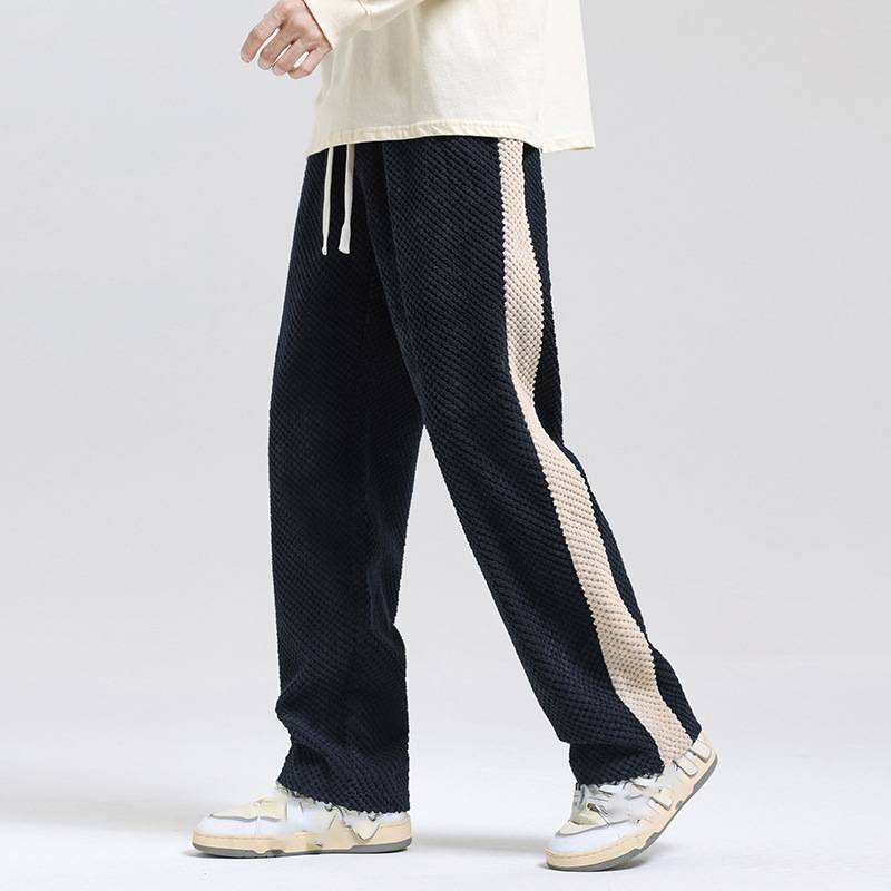 Men's Clothing Loose Straight Leg Trendy Casual Sports Trousers_voghion.com