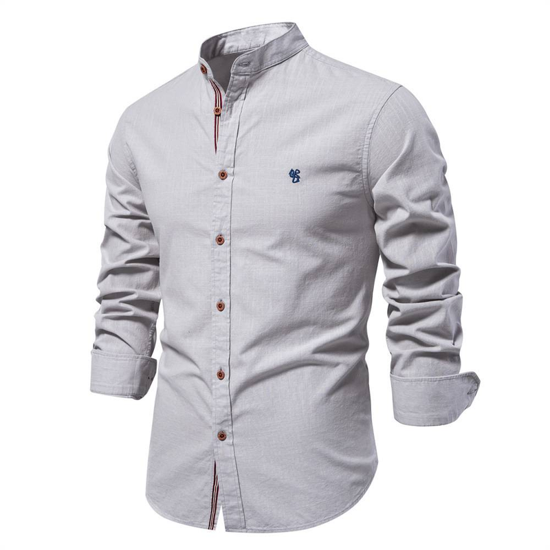 Camicie monopetto a maniche lunghe in cotone e lino con ricamo a risvolto da uomo alla moda 2025 XS-2XL_voghion.com