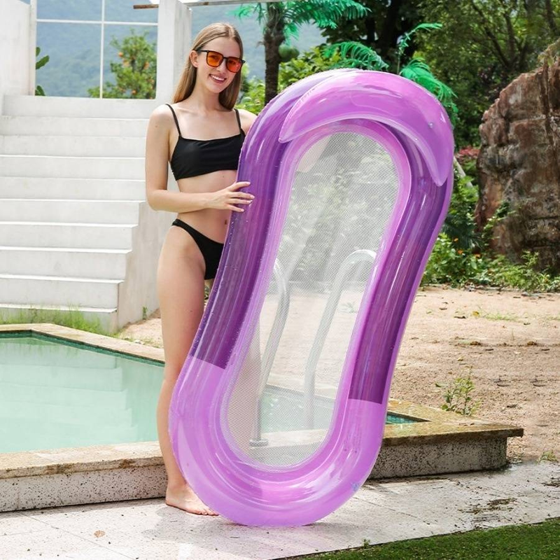 Opblaasbare ligstoel in ombrekleur - dubbelzijdige rugleuning en ademend gaas - opvouwbare zwembadfloat voor volwassenen, 180 cm, snel drogend en robuust_voghion.com