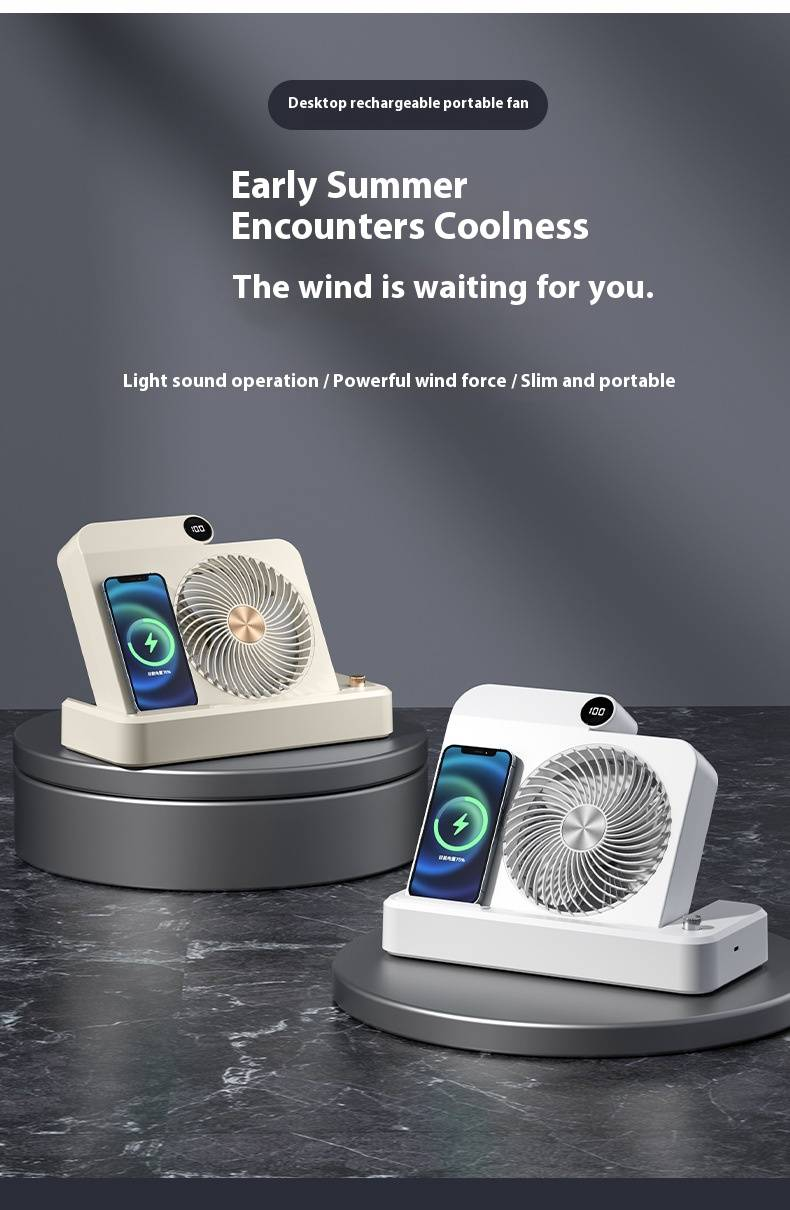 Versatile Desktop & Standing USB Fan With Remote Control - Ultra Quiet, 6-Speed Adjustable, Powerful Airflow, Rechargeable Battery, 12H+ Runtime_voghion.com