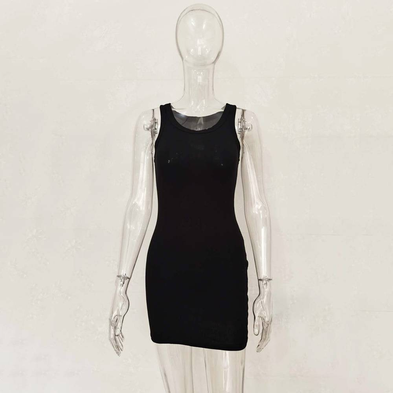 Neues langes Kleid mit geteiltem Trägershirt für Damen_voghion.com