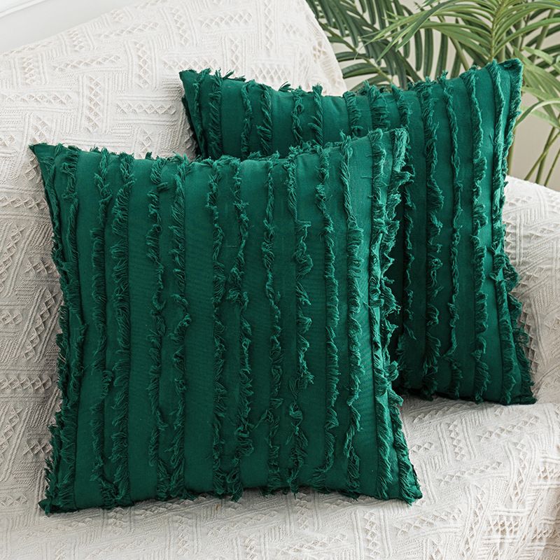 Fodera per cuscino in cotone e lino con frange bohémien - Fodera per cuscino in stile scandinavo minimalista moderno per divano, letto, sedia_voghion.com