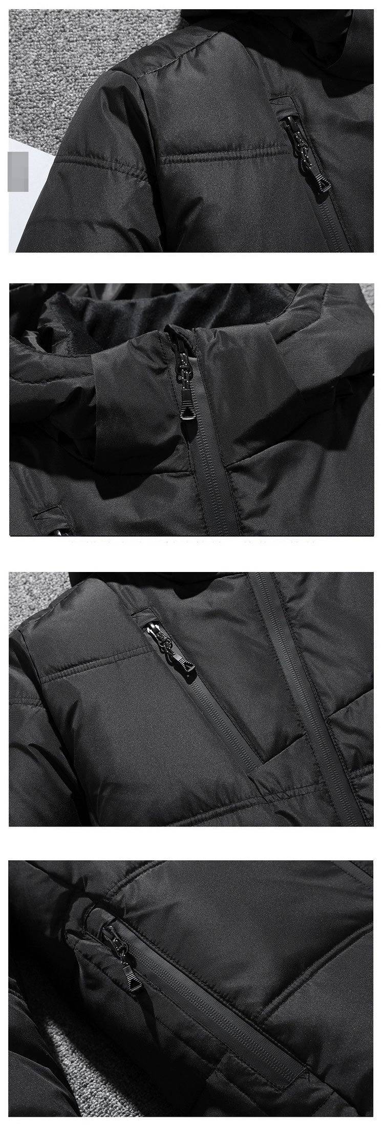 Kurze Herren-Daunenjacke mit Kapuze, leichter Wintermantel für Teenager und junge Erwachsene, wasserabweisend und warm, Grau_voghion.com