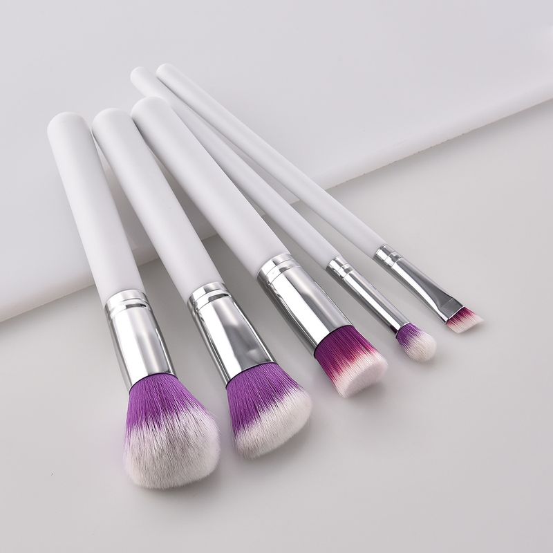 Pennelli per trucco da 5 pezzi, strumenti di bellezza, manico in legno Yuncai, tubo per la bocca, capelli in nylon GUJHUI_voghion.com