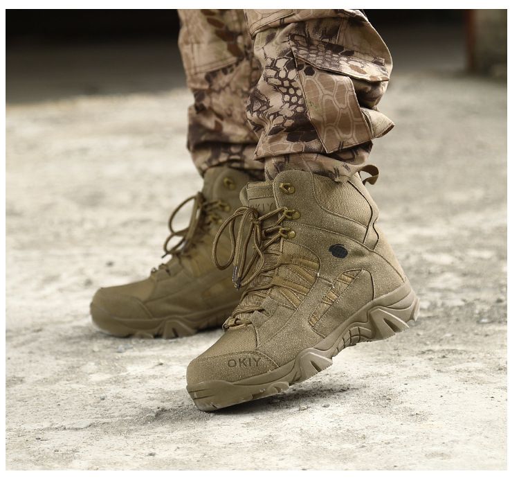 Bottes de combat d'entraînement de sports de plein air Bottes de randonnée tactiques respirantes et confortables pour hommes et femmes_voghion.com