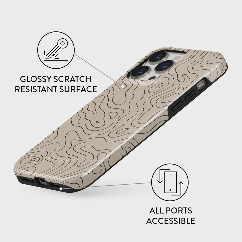BURGA telefoon compatibel met iPhone 15 PRO gemengde dubbellaagse harde schaal + siliconen beschermhoes zwart stippenpatroon_voghion.com