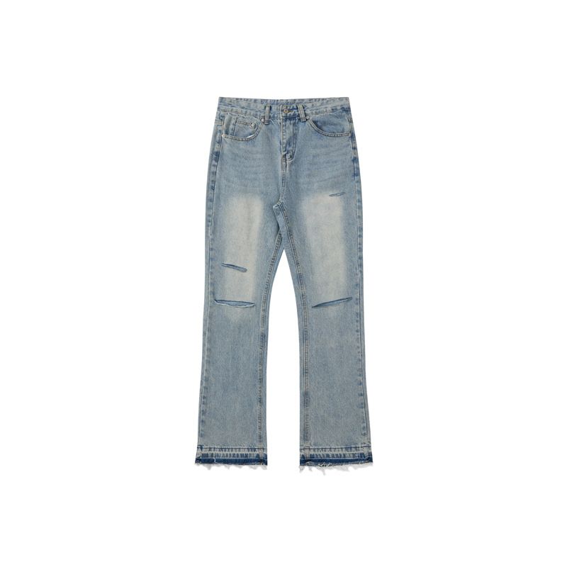 Erkek Giyim Kesim Yıkama Ve İmha Rahat Bol Kot Temiz Fit Vibe Stil_voghion.com