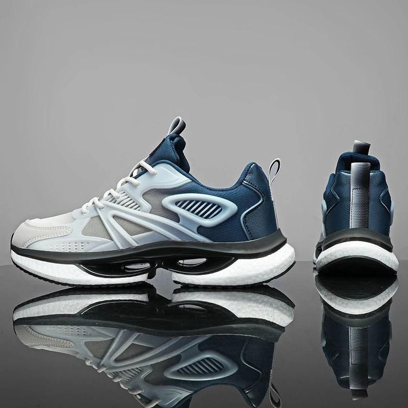 Scarpe da corsa sportive traspiranti con suola morbida, da uomo, con suola in mesh bianco, personalizzabili, con MOQ basso, luminose e casual._voghion.com