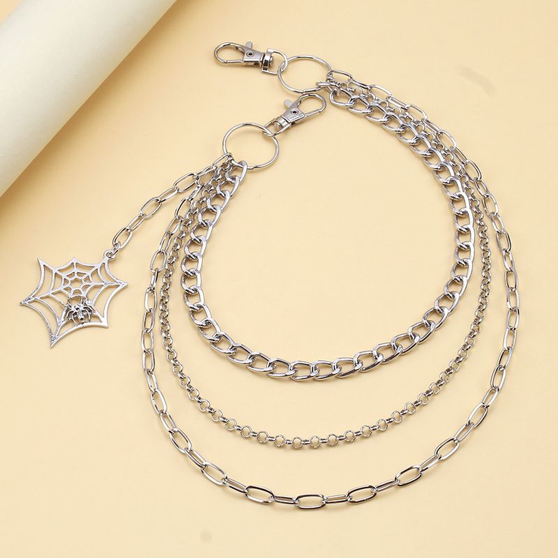Personalized Sweet Cool Hip Hop Punk Spider Web Pant Gothic Multi Layered Metal Body Chain_voghion.com