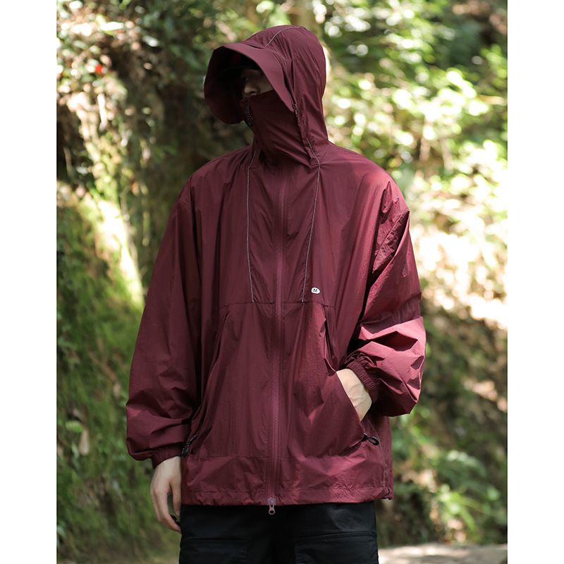 Giacca con cappuccio in seta ghiacciata di qualità imbattibile per uomo, estiva, casual, tinta unita, sportiva, versatile, con protezione solare._voghion.com
