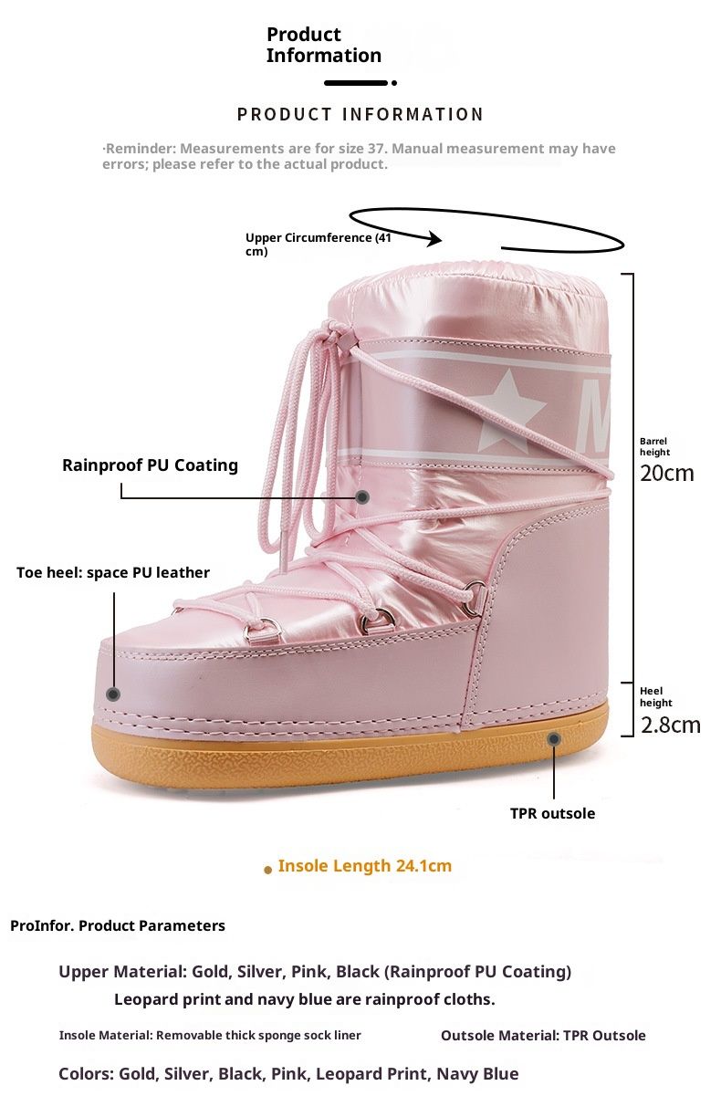 Voyage Walking In Series Cross-Border Trade Space For Women Winter Travel Ski Waterproof Non-Slip Mid-Calf Snow Boots_voghion.com