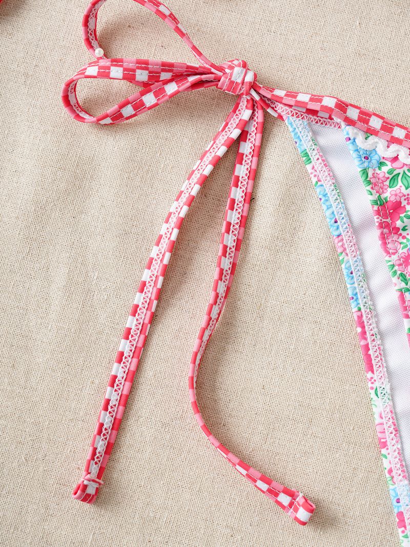 Damenbekleidung Dreieck Cup Spitze Seestern Zubehör Sexy Split Bikini Badeanzug Weiblich_voghion.com