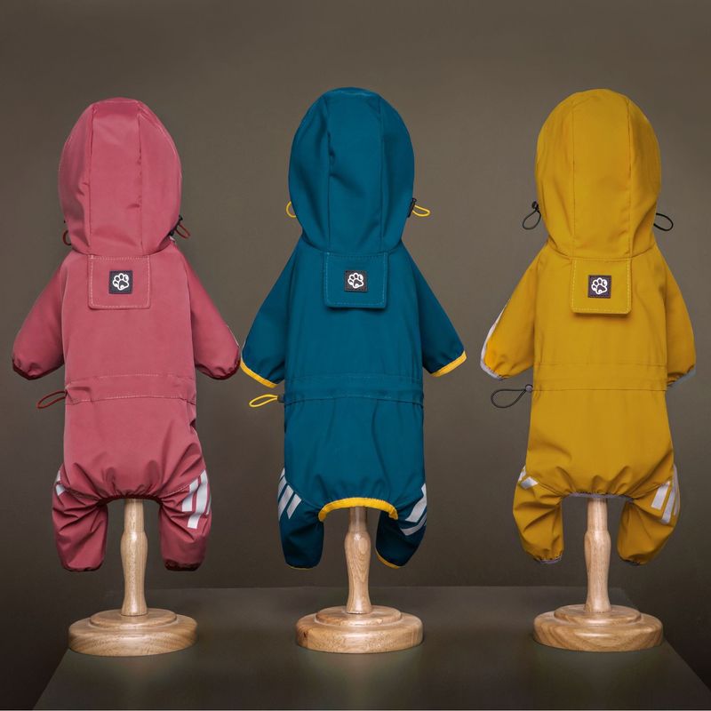 Regenmantel Volle Abdeckung Vierbeiniger wasserdichter Regenponcho Teddy Pomeranian Regentag Haustierkleidung für kleine und mittlere_voghion.com