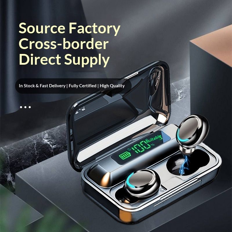 NeoGear F9 Neue grenzüberschreitende E-Commerce-fähige Dual-Ohrhörer mit digitalem Display, Powerbank-Funktion, Bluetooth 5.0 und intelligenter Geräuschunterdrückung_voghion.com