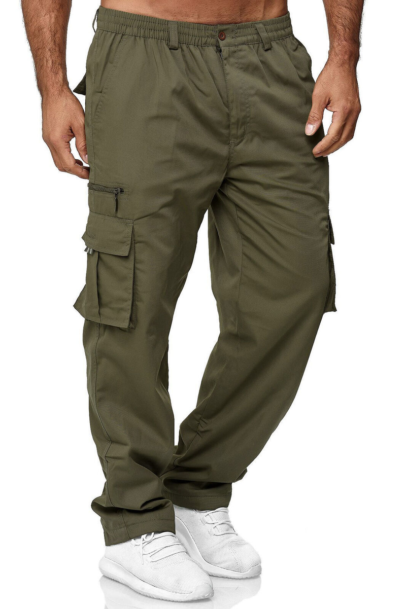 New style men's casual multi-pocket loose straight cargo outdoor trousers pants_voghion.com