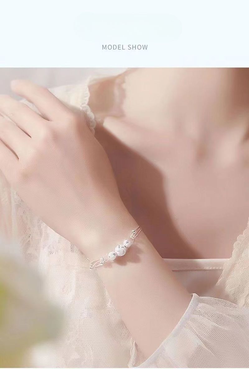 Bracelet de perles porte-bonheur en argent pur 999, trois mondes, pour femme, cadeau de Nouvel An pour petite amie, cadeau de Saint-Valentin_voghion.com