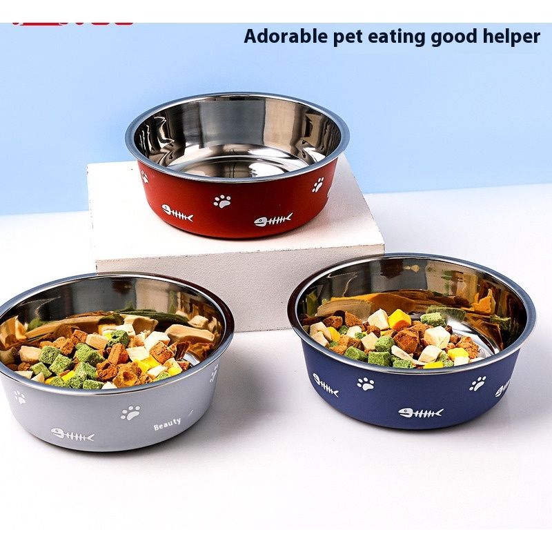 Nieuwe dubbellaagse, verdikte, absorberende en antislip roestvrijstalen honden- en kattenbak in Scandinavische stijl_voghion.com