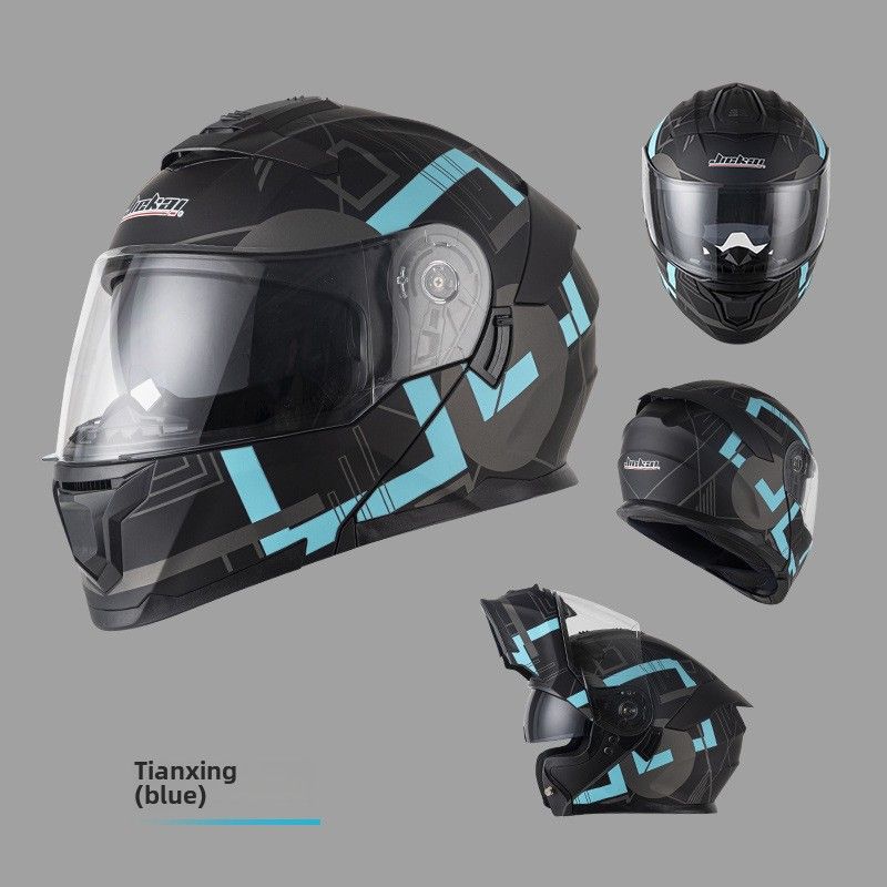 Jiekai 3C zertifizéierten Motorradhelm mat Ausstellungshelm fir Männer a Fraen, Vollhelm mat Bluetooth, Perséinlechkeet, Four Seasons, Motorrad mat groussem Schwanz, national_voghion.com