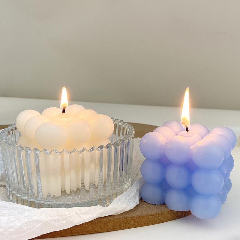 Vela de aromaterapia con forma de cubo de Rubik, diseño creativo de burbujas estilo Ins, decoración de velas con fragancia minimalista para el hogar_voghion.com