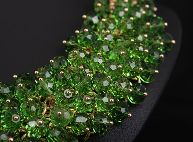 Collana tutta fatta a mano in cristallo di vetro multistrato con clavicola corta per l'industria pesante, moda femminile esagerata gioielli di grande nome_voghion.com