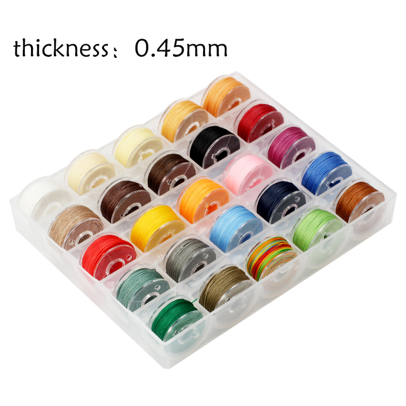 25 Renk Kutulu Yuvarlak Mumlu İplik Gökkuşağı Rengi Deri El Dikiş İpi El Örgü İpi DIY Boncuk İpi_voghion.com