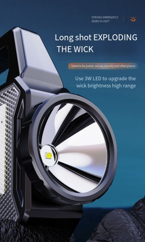 Multifunktionales tragbares Solarlicht, starkes Licht mit großer Reichweite, Outdoor-Campinglicht, Arbeitslicht, Notfall-Suchscheinwerfer_voghion.com