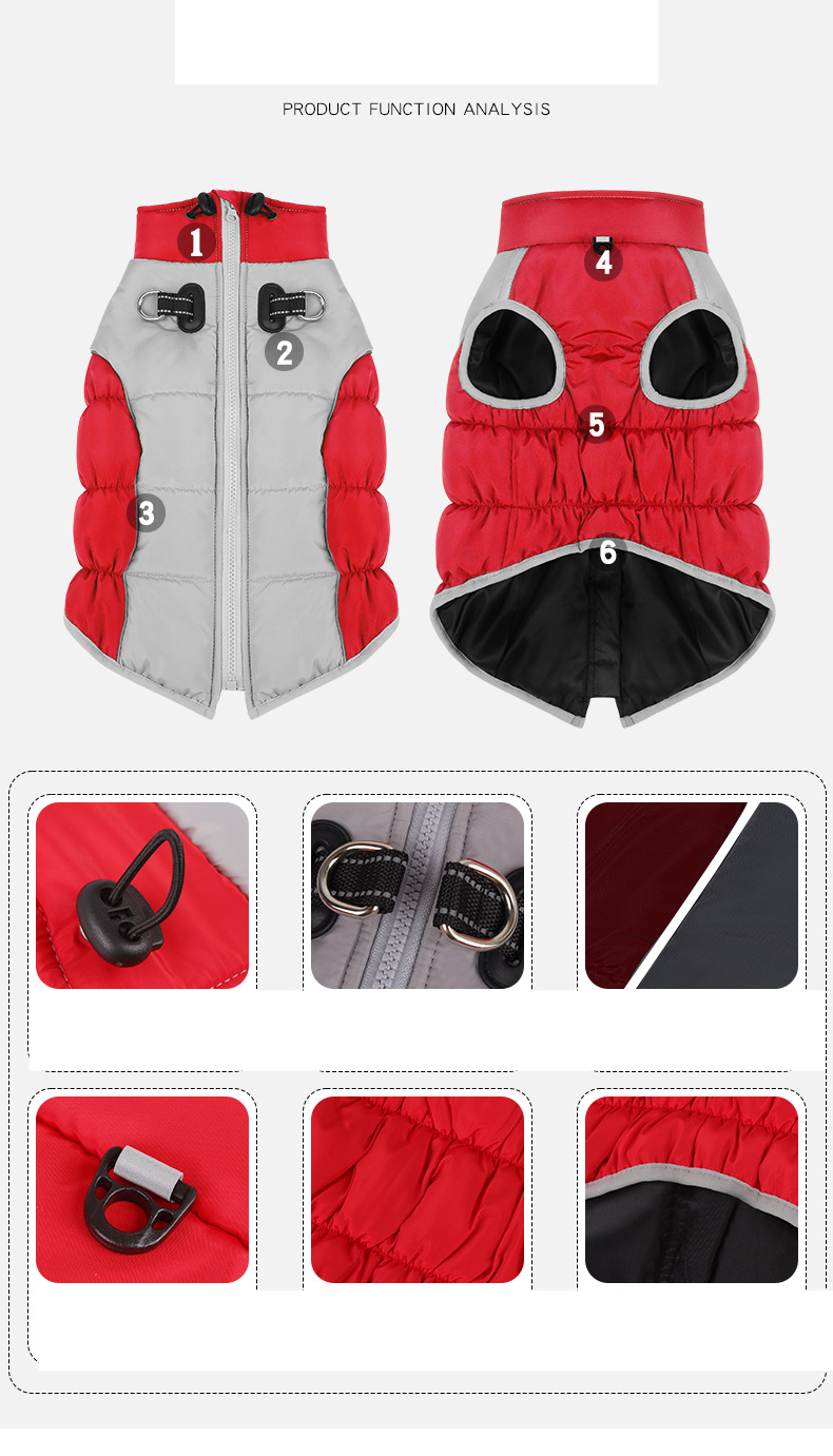 Winterkleidung für Haustiere, winddichte Baumwollmäntel für mittelgroße und große Hunde, Hundekleidung, Haustierkleidung_voghion.com