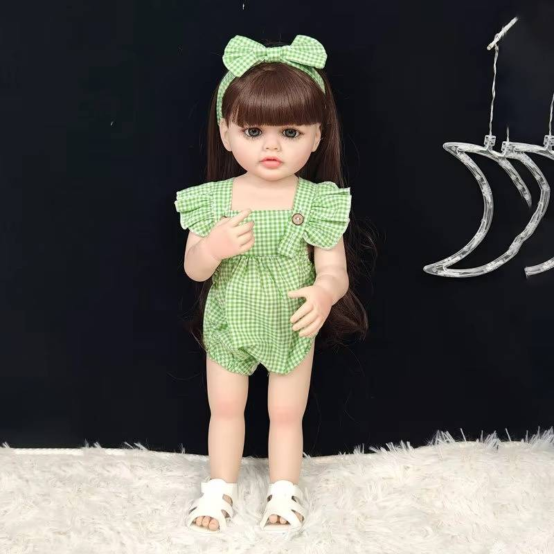 55cm Standing DuDu Simulation Doll Girl Princess Dressing Up Game Toy Reborn Dolls Soothing Baby Doll Children Christmas Gift_voghion.com