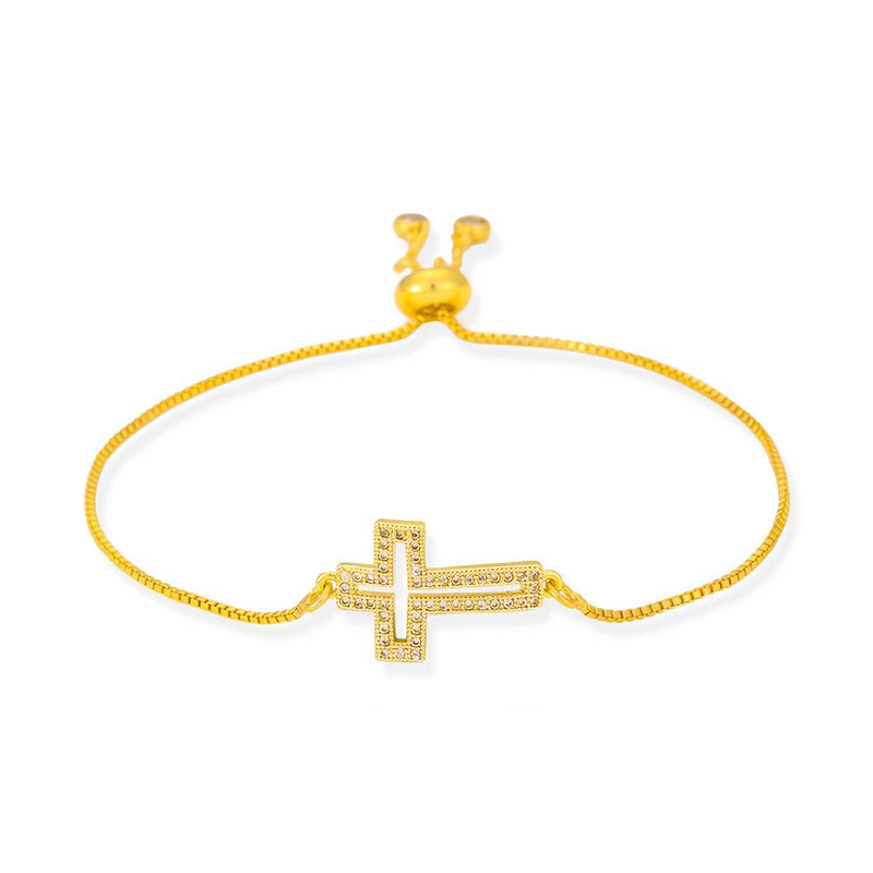 Jewelry Gold Plated Pendant Bracelet Fade Micro Inlaid Zircon Simple Design_voghion.com