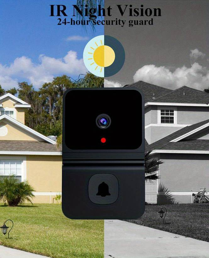 1pc Smart Visual Doorbell, Wireless Wifi Household Low Power Consumption Long Standby, APP Remote Intercom(build In Battery)_voghion.com