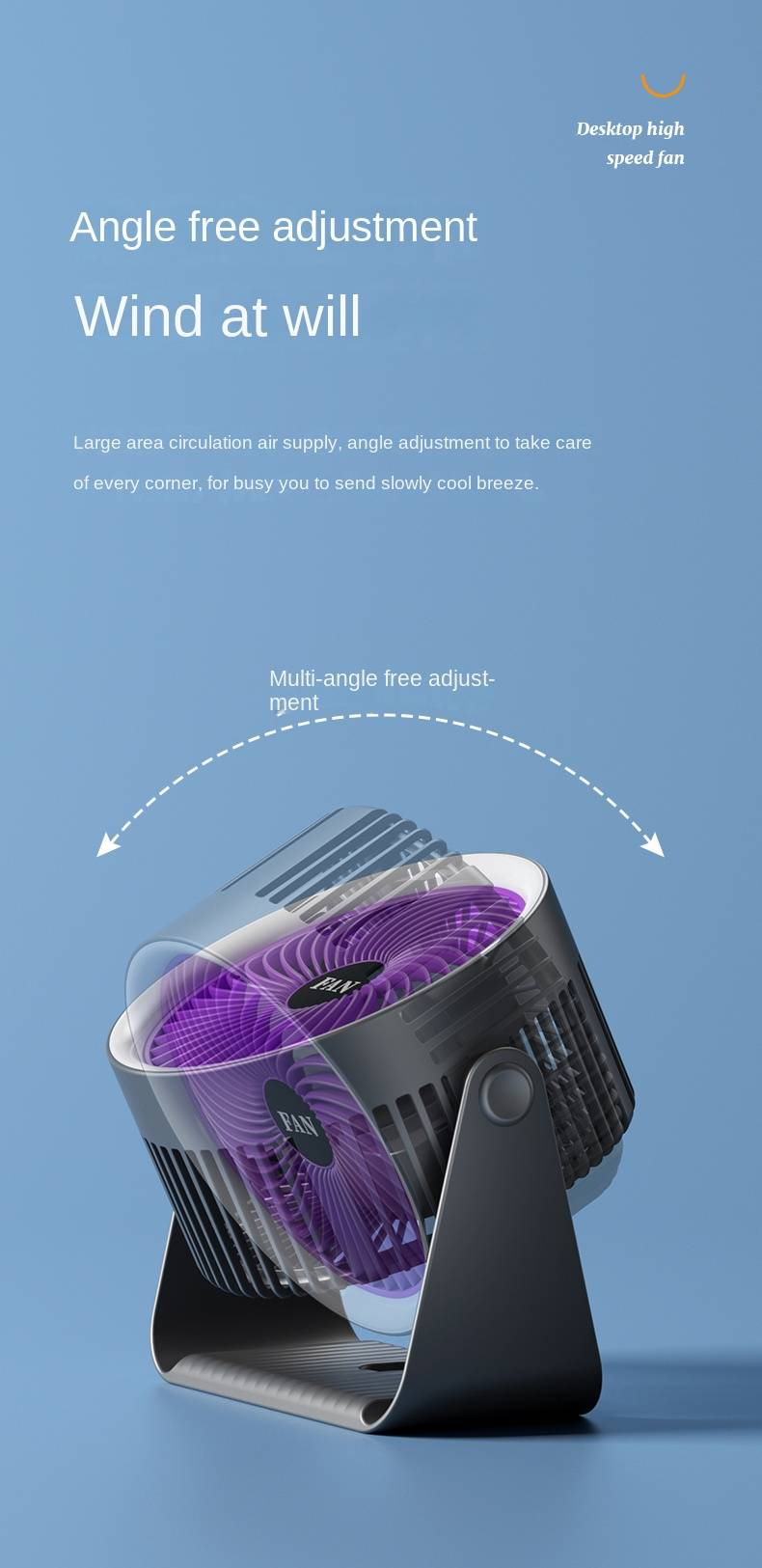 Ventilador de circulación móvil Huaxing HH-001 (estilo luz ambiental)_voghion.com