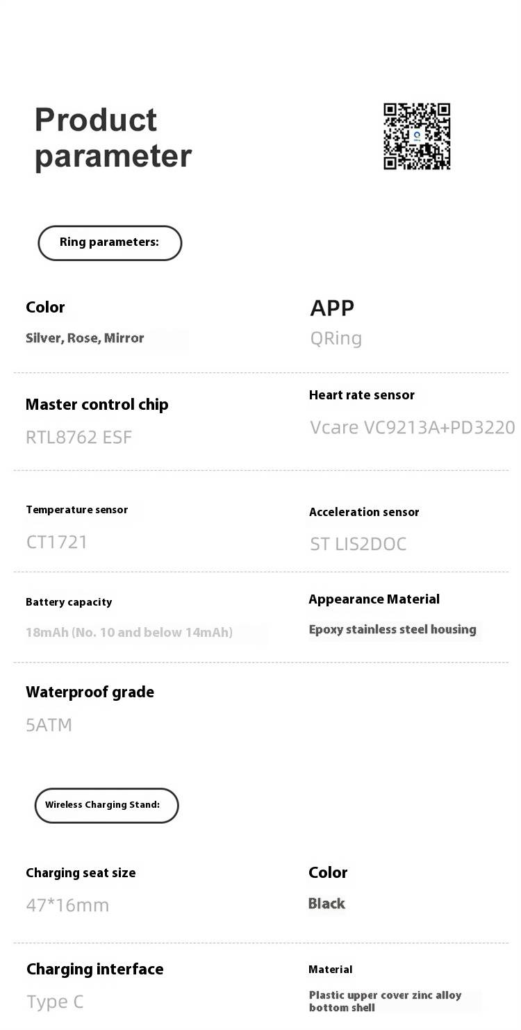 R10 Smart Ring With Wireless Charging - Heart Rate Sleep & Fitness Tracker For Women Step Counter Multi-Sport Mode Waterproof Activity Ring_voghion.com