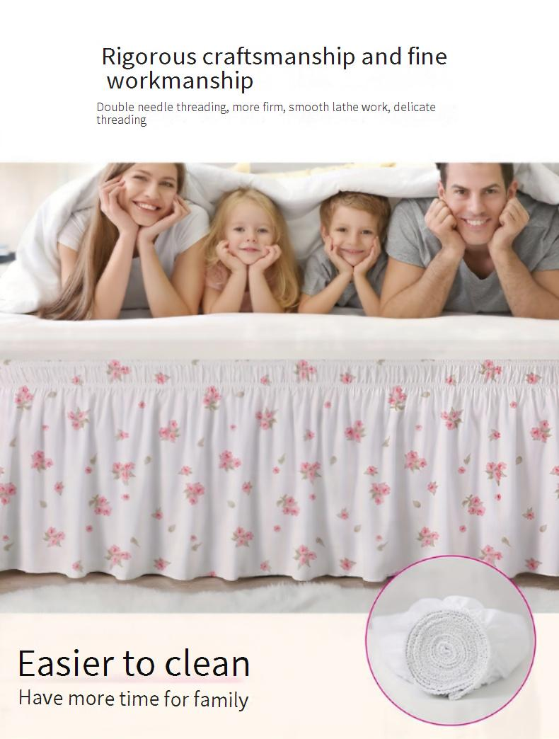 Gonna da letto elasticizzata con design antiscivolo - Volant profondo per proteggere il materasso (tessuto elasticizzato per letto matrimoniale/king size)_voghion.com