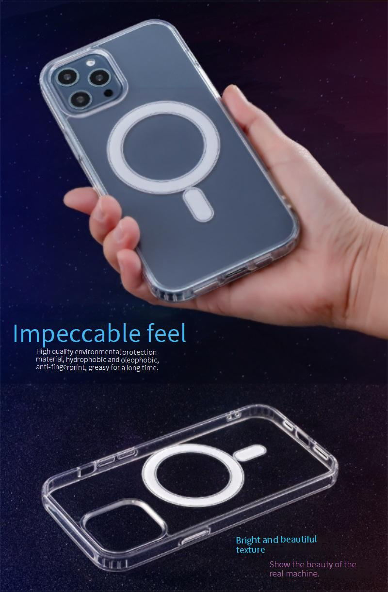Compatibel iPhone-hoesje, doorzichtige schokbestendige telefoonhoes voor iPhone 14/13/12/11 Pro Max/Plus met draadloos opladen en magnetische grip_voghion.com
