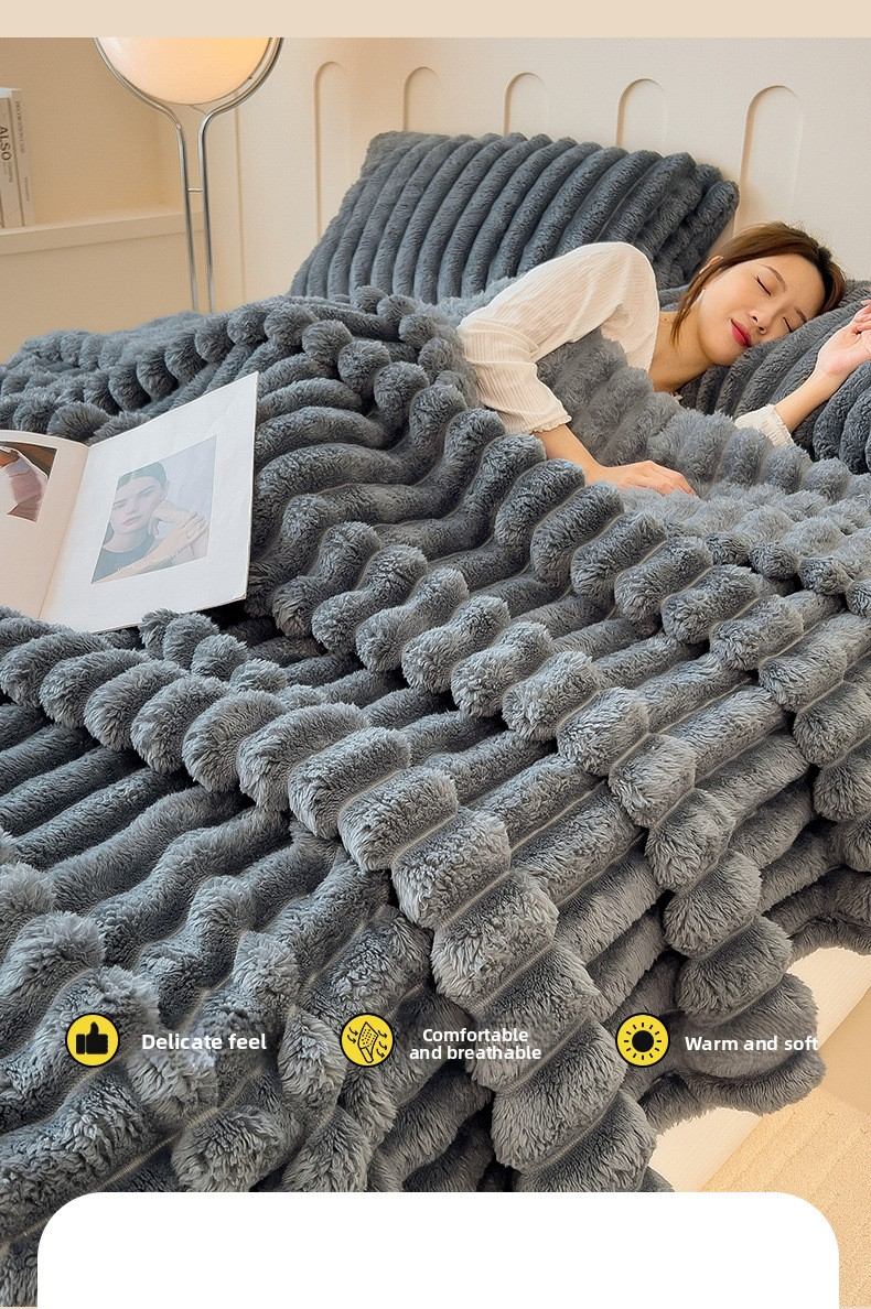 Bosensnow Luxuriöse Winter-Fleecedecke – ultraweich, 95 % Polyester, 260 g/m², einfarbig (mehrere Größen und Farben für Zuhause/Büro/Reisen)_voghion.com